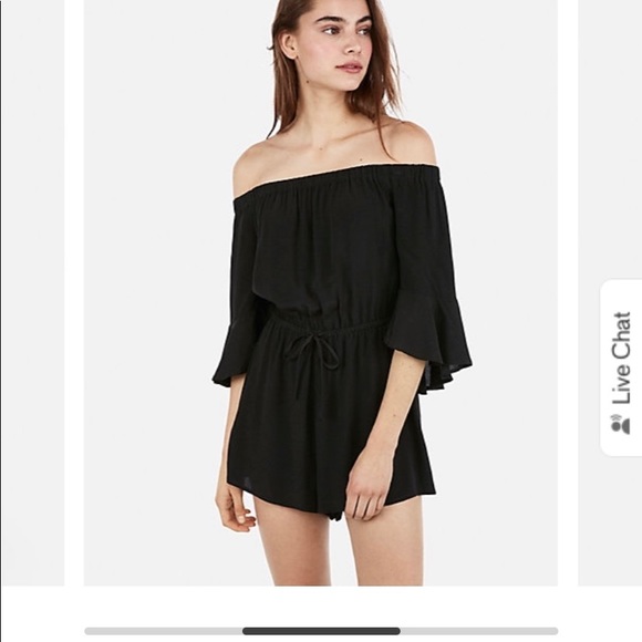 SOLD✅ Black off the shoulder romper EUC - Picture 2 of 6